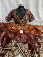 Tara (Embroidered Fendi silk) - Burgundy