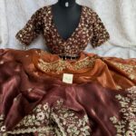 Tara (Embroidered Fendi silk) - Burgundy
