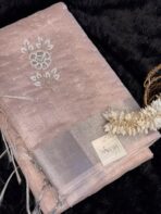 Muthumalar (Tissue Linen silk) - Blush pink - Image 2