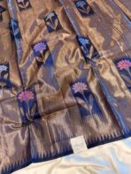 Kamalam (Banarasi semi silk) - Navy blue - Image 3