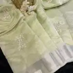 Muthumalar (Tissue Linen silk) - Pastel green
