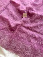 Spring garden (Embroidered Organza) - Magenta - Image 3