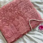 Spring garden (Embroidered Organza) - Peach