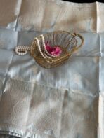 The Paisleys (Semi Banarasi silk) - Powder blue - Image 3