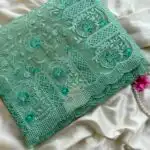 Spring garden (Embroidered Organza) - Green