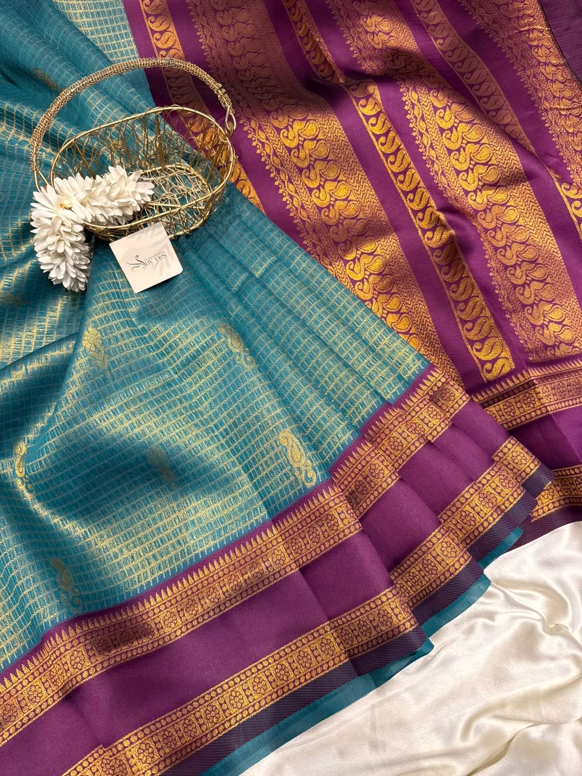 750cb055-21ce-492b-8f12-b6103a79b529 Mohini (Semi silk) - Rama blue - Image 1