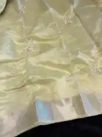 Muthumalar (Tissue Linen silk) - Pastel green - Image 3