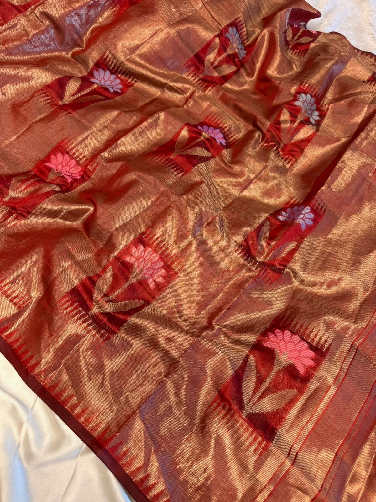 7dced273-2121-4b04-b100-c3ca7a9680c1 Kamalam (Banarasi semi silk) - Crimson - Image 1