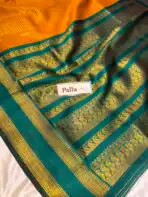Mohini (Semi silk) - Mango yellow - Image 3