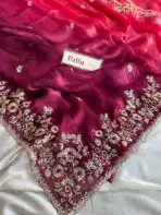 Tara (Embroidered Fendi silk) - Wine - Image 3