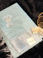 Muthumalar (Tissue Linen silk) - Sea blue - Image 2