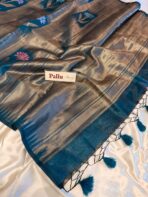 Kamalam (Banarasi semi silk) - Peacock green - Image 4