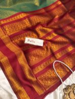 Mohini (Semi silk) - Emerald Green - Image 3