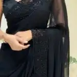 Noir Roseé (Embroidery Georgette)