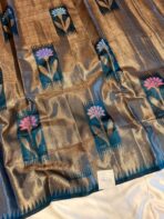 Kamalam (Banarasi semi silk) - Peacock green - Image 2