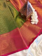 Nandhini (Kancheevaram Semi silk) - Parrot green - Image 2