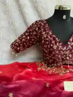 Tara (Embroidered Fendi silk) - Wine - Image 2