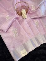 Muthumalar (Tissue Linen silk) - Baby pink