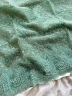 Spring garden (Embroidered Organza) - Green - Image 2