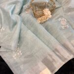 Muthumalar (Tissue Linen silk) - Sea blue