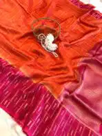 Shrivalli (Mysore silk) - Orange - Image 3