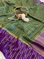 Shrivalli (Mysore silk) - Forest green - Image 3