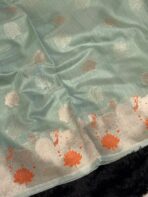 Krishna Leela (Dupion silk with Pichwai) - Mint - Image 3