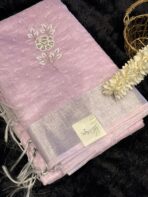 Muthumalar (Tissue Linen silk) - Baby pink - Image 2