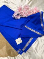 Chinmayi (Mysore crepe silk) - Royal blue - Image 4