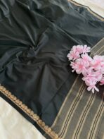 Chinmayi (Mysore crepe silk) - Black - Image 4