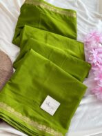 Chinmayi (Mysore crepe silk) - Parrot green - Image 2