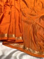 Chinmayi (Mysore crepe silk) - Tangerine - Image 3