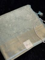 Haritha (Banaras Soft silk) - Turquoise - Image 4