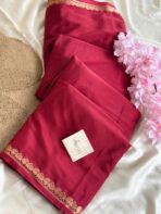 Chinmayi (Mysore crepe silk) - Glossy Maroon - Image 2