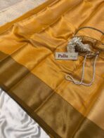 Anagha (Kanchi Semi silk) - Ivory & Mustard - Image 4