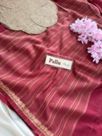 Chinmayi (Mysore crepe silk) - Glossy Maroon - Image 5