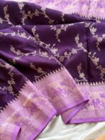 Aishwaryam (Banaras silk) - Royal Violet - Image 4