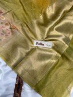 Brindhavan (Banaras silk) - Golden Olive - Image 4
