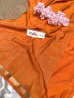 Chinmayi (Mysore crepe silk) - Tangerine - Image 5