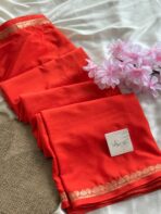 Chinmayi (Mysore crepe silk) - Orange - Image 2