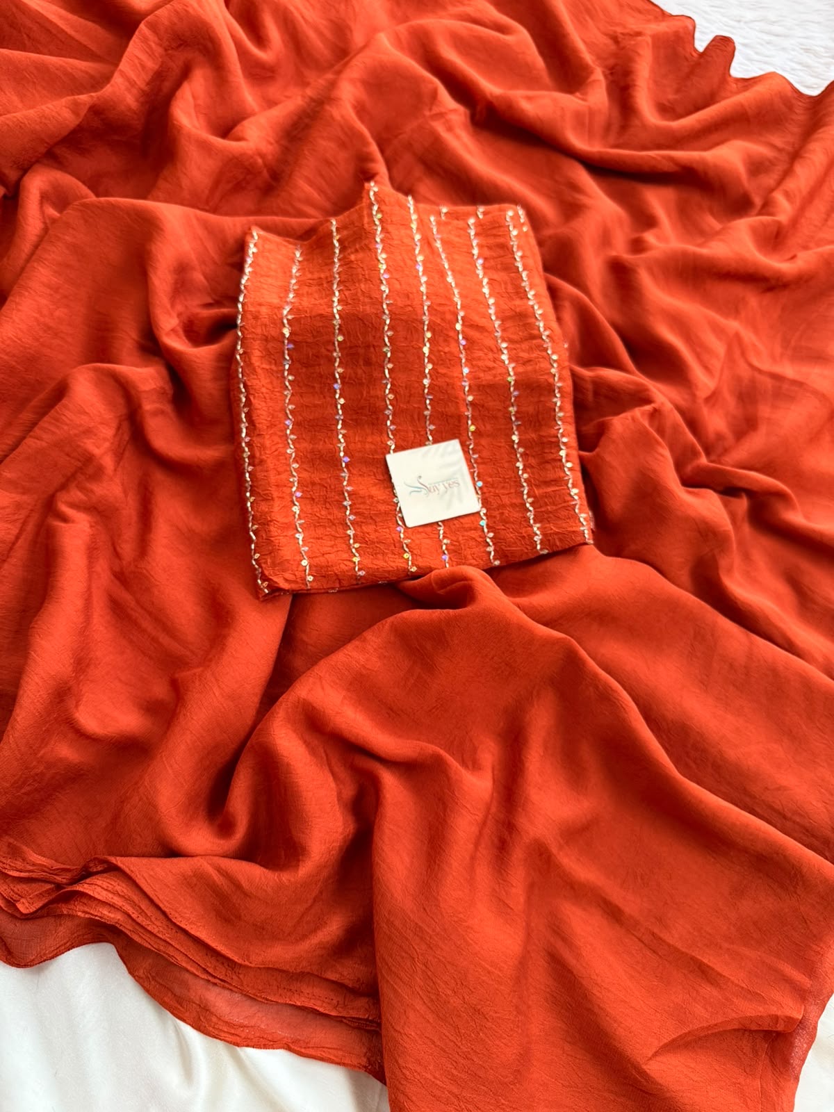 2f50abbb-f7ff-4baf-9e4b-220665f41dc3 Hyacinth (Fendi silk) - Rust Orange - Image 1