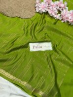 Chinmayi (Mysore crepe silk) - Parrot green - Image 6