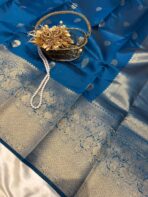 Athira (Semi silk) - Hyacinth blue - Image 3
