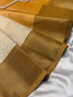 Anagha (Kanchi Semi silk) - Ivory & Mustard