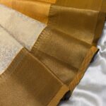 Anagha (Kanchi Semi silk) - Ivory & Mustard