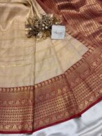 Anagha (Soft silk) - Ivory & Red - Image 3