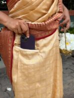 Anagha (Soft silk) - Ivory & Red - Image 8