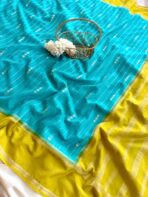 Tarangini (Mysore silk) - Cyan blue - Image 2