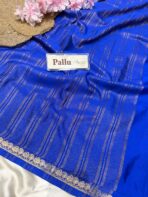 Chinmayi (Mysore crepe silk) - Royal blue - Image 5
