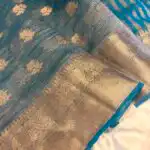 Swasthi (Crushed Tissue silk) - Steel blue